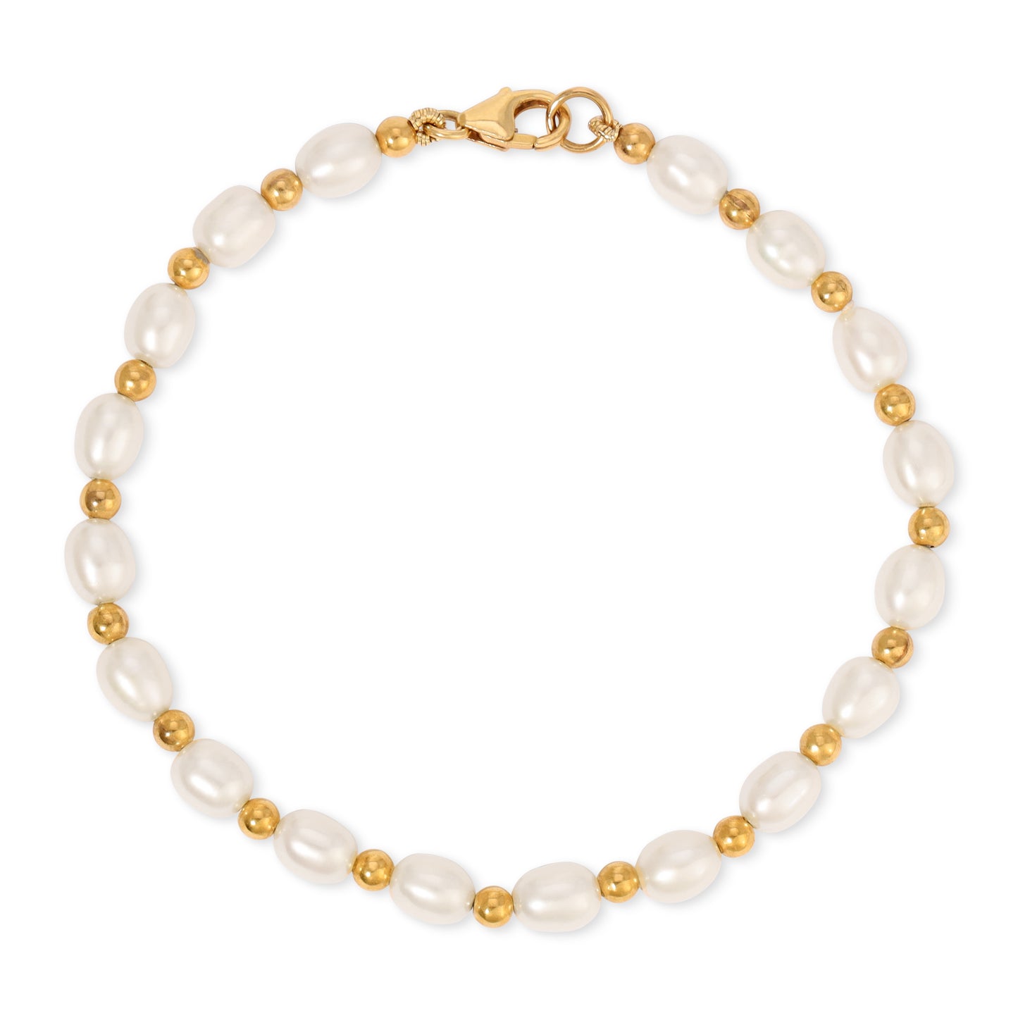 Pearl and Gold Bead Bracelet