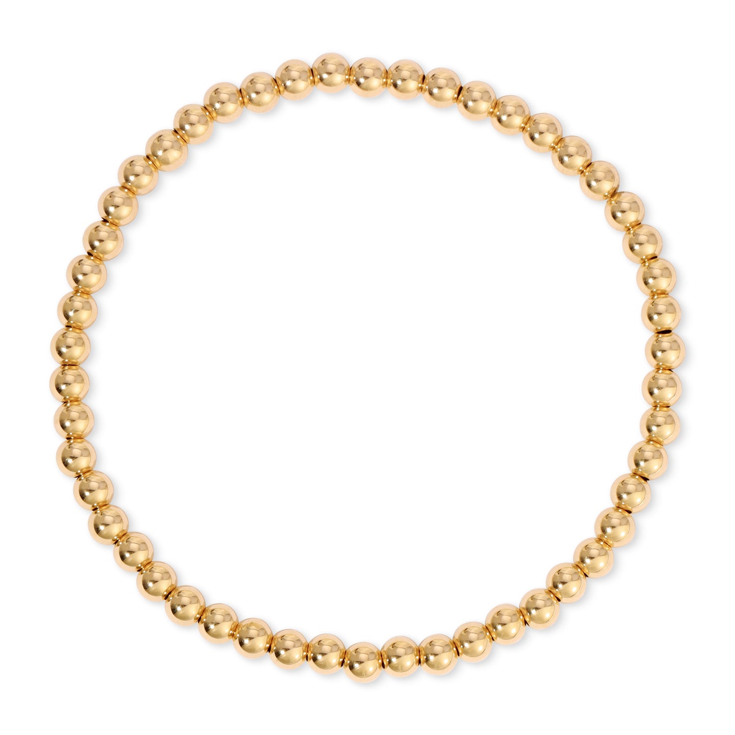 4mm Gold Bead Bracelet