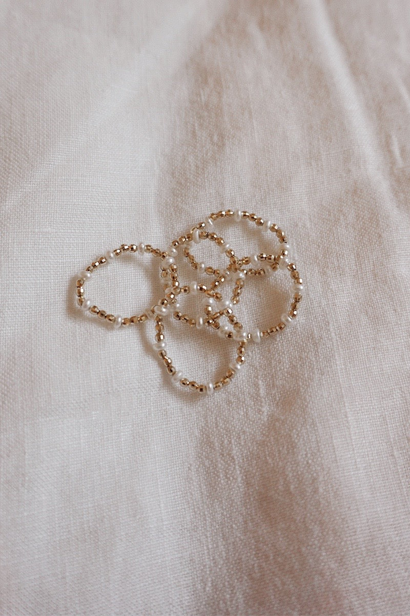14k Gold & Pearl Stretch Ring