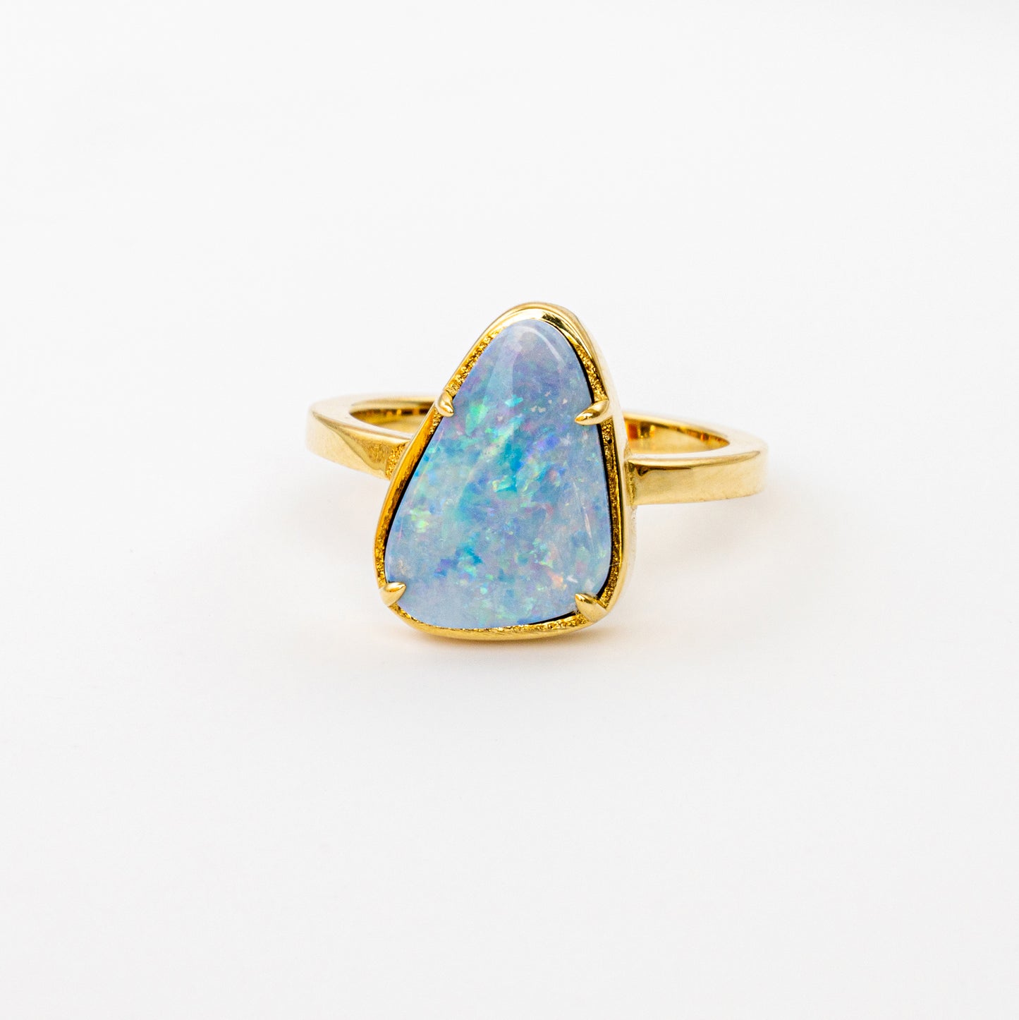 One of A Kind Blue Boulder Opal Ring