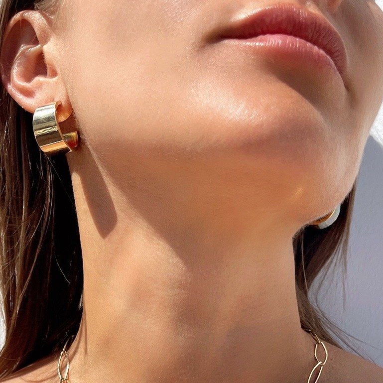 14k Solid Gold Hoops