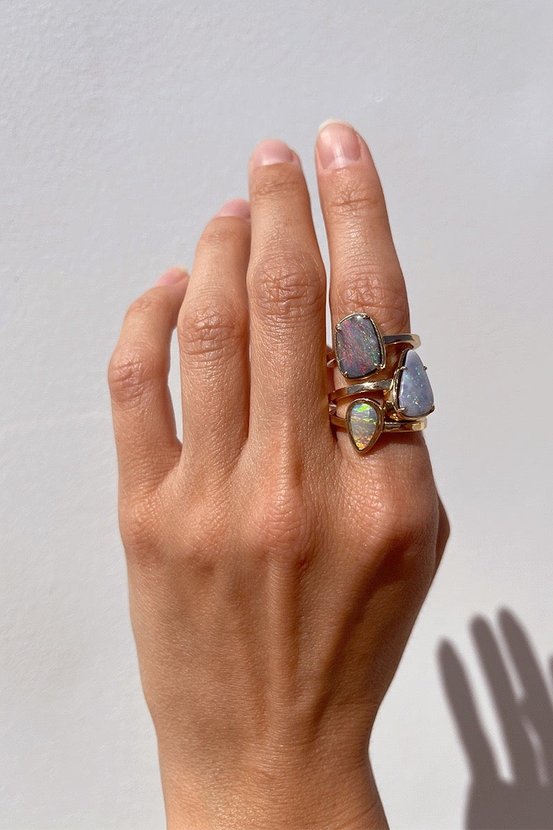 Black Opal One of A Kind Ring No. 2