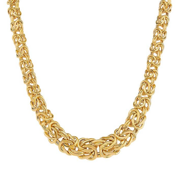 14K Solid Gold Byzantine Chain Necklace