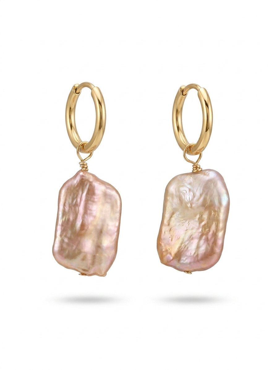 Baroque Hoop Pearl Earrings