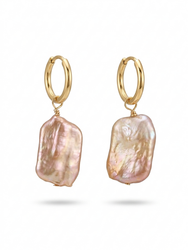 Baroque Hoop Pearl Earrings
