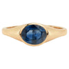 Blue Sapphire Signet Ring in 14K Yellow Gold