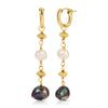 Drip Black Pearl Hoop Earrings