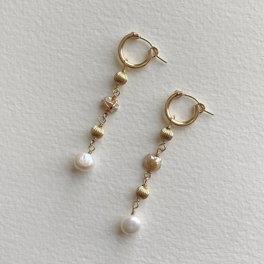 Drip Pearl Hoop Earrings