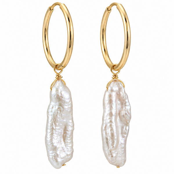 Keshi Pearl hoop earrings