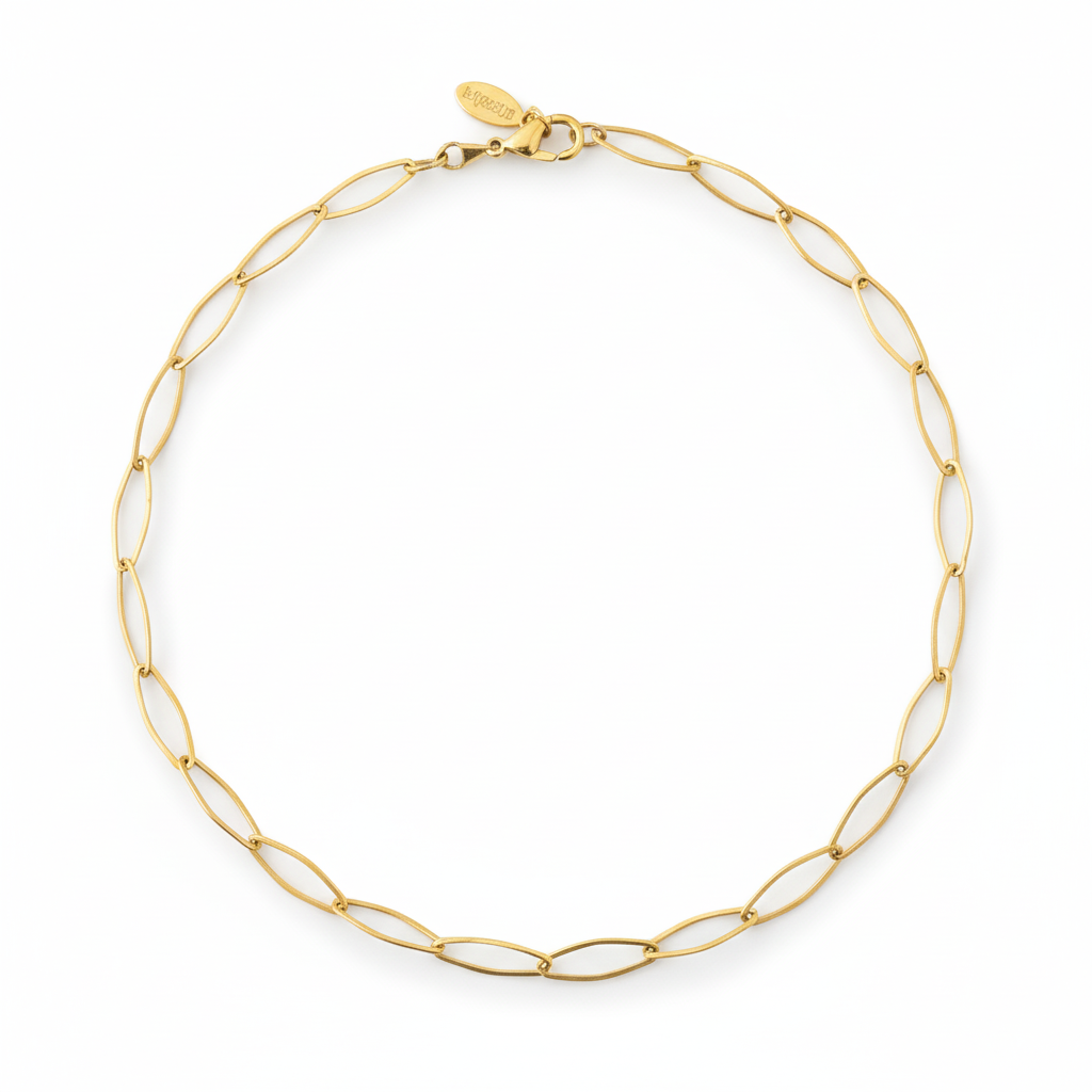 Marquise Solid Gold Necklace