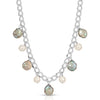 Mixed Pearl Charm Silver Necklace