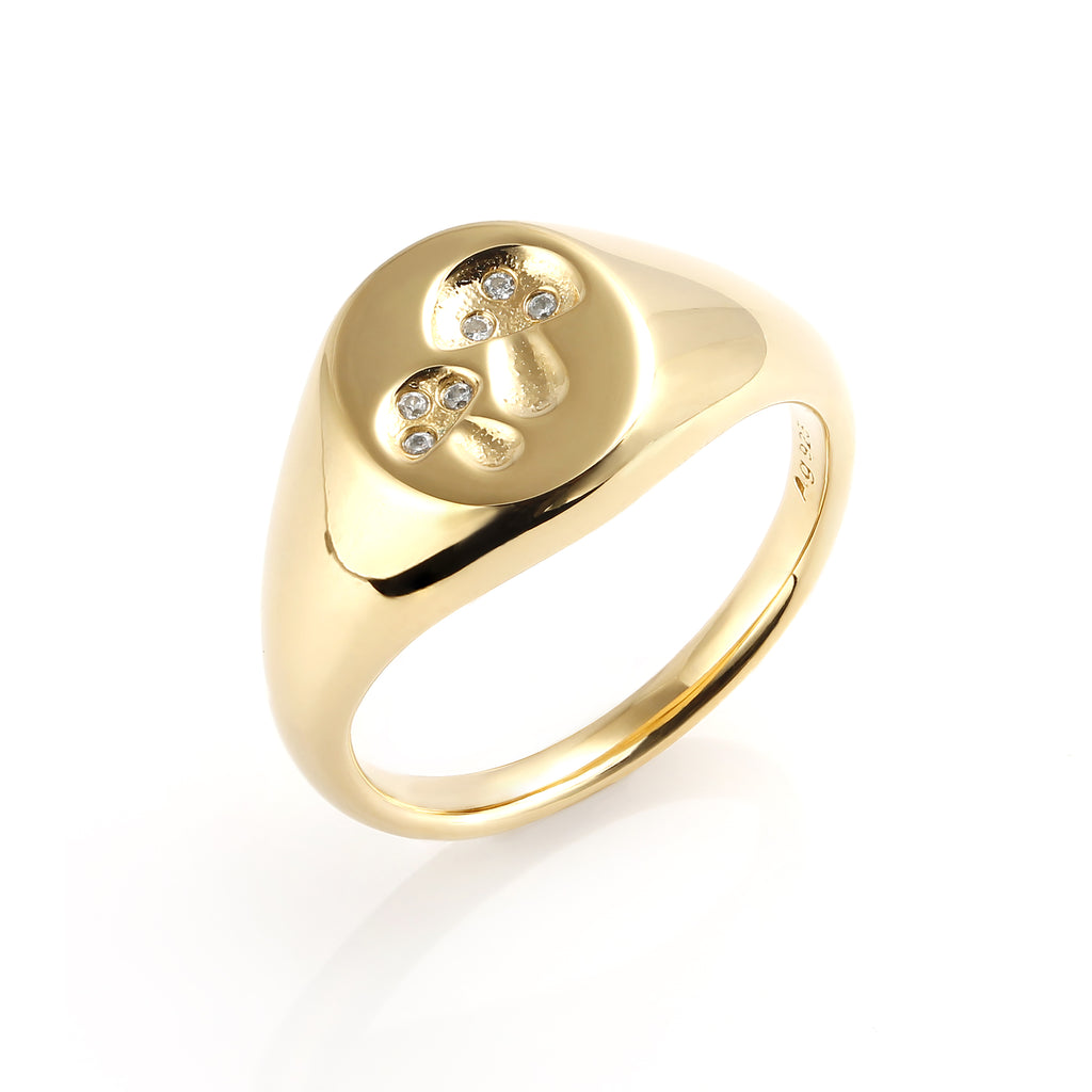 Mushroom Ring Gold Vermeil