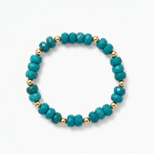 Natural turquoise and gold bracelet