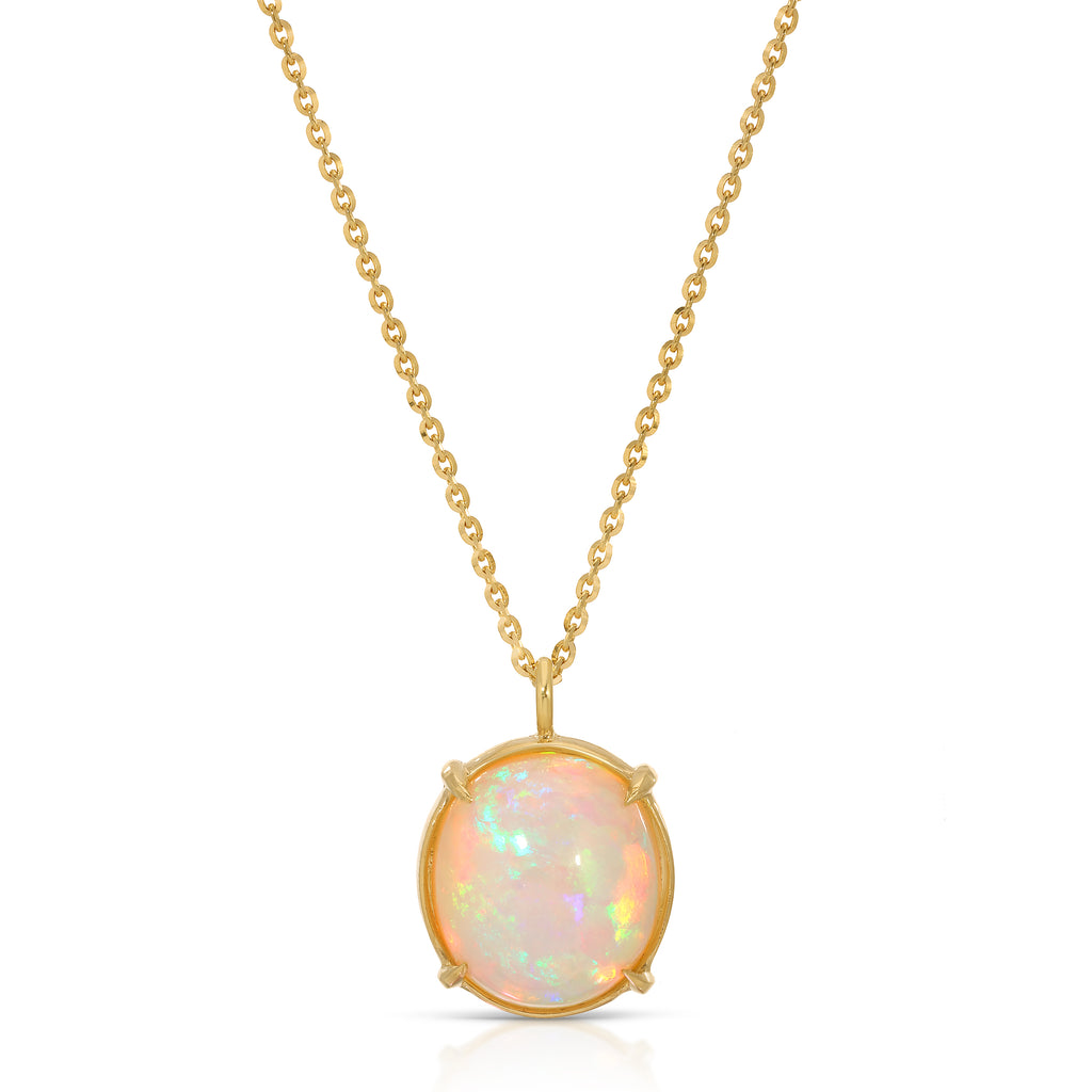 One of a Kind Round Opal Necklace