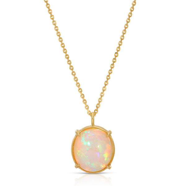 One of a Kind Round Opal Necklace