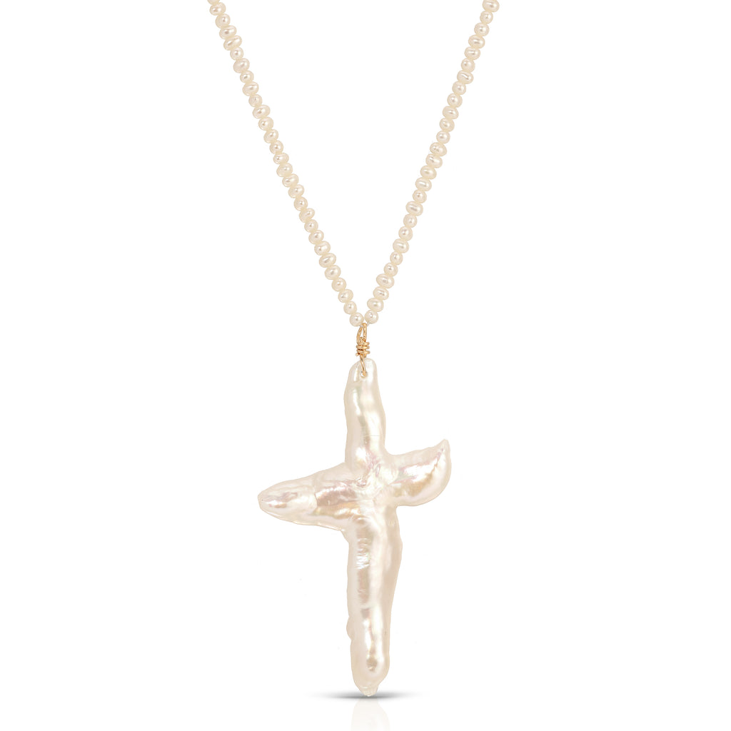 Pearl Cross Necklace