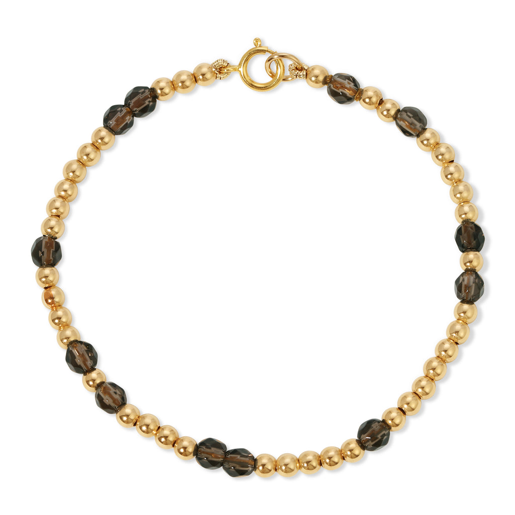 Smoky Quartz and Gold Bracelet