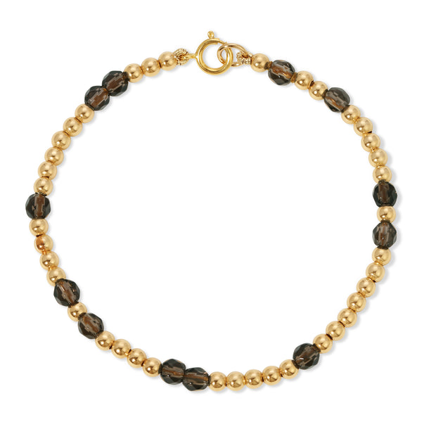 Smoky Quartz and Gold Bracelet