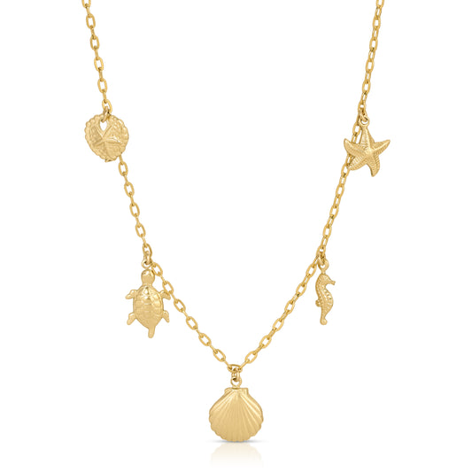 Gold Sea Charm Necklace