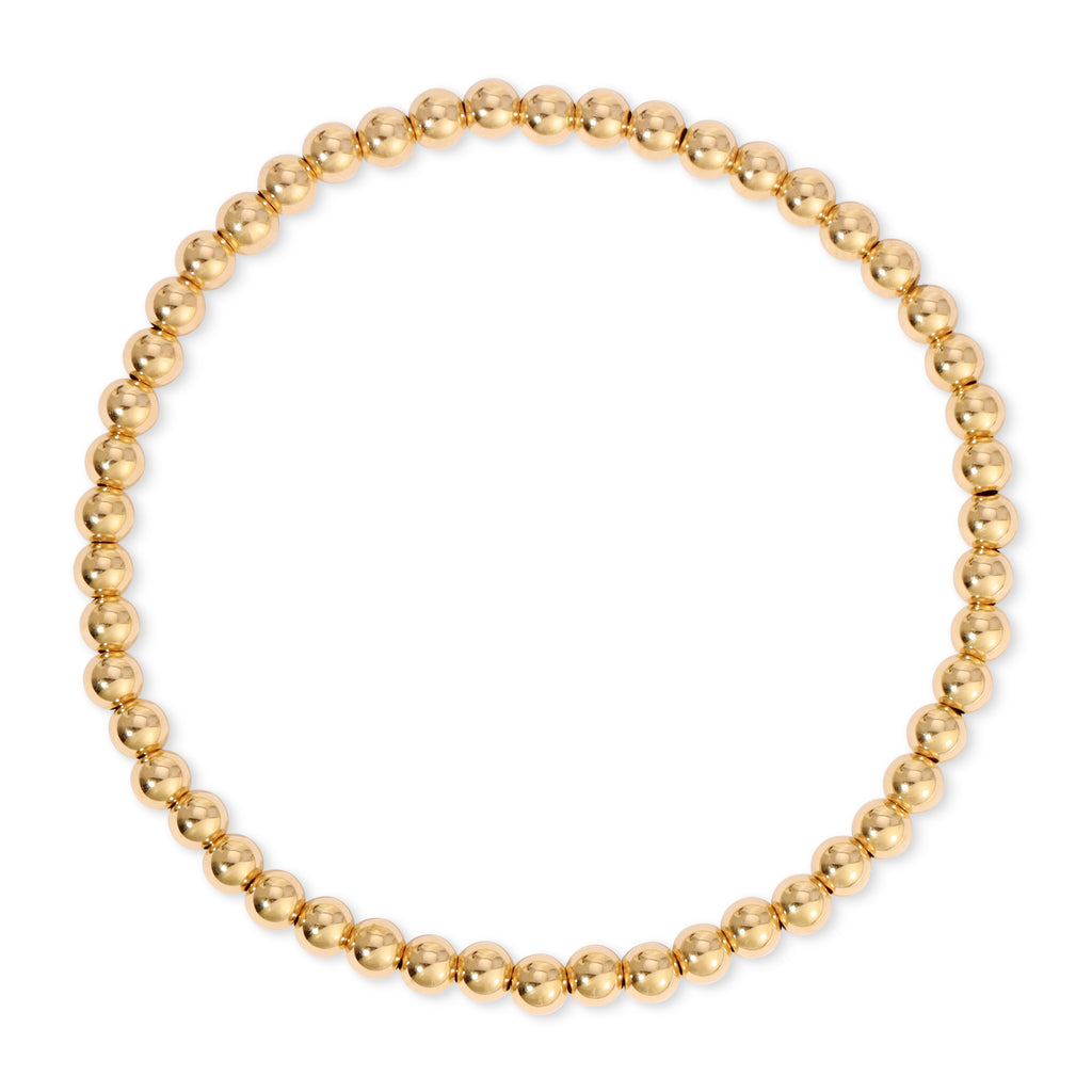 4mm Gold Bead Bracelet