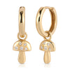 Mushroom Hoop Earrings with Diamonds