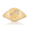 Mushroom Signet Ring with Micro Pave Diamonds