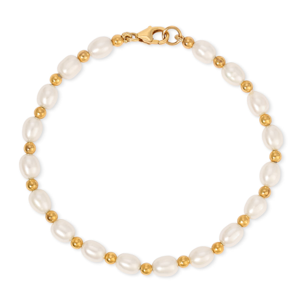 Pearl and Gold Bead Bracelet