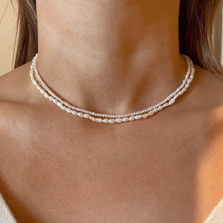 Buy quality White Seed Pearls 5 Layers Twisted Necklace JPM0327 in Hyderabad